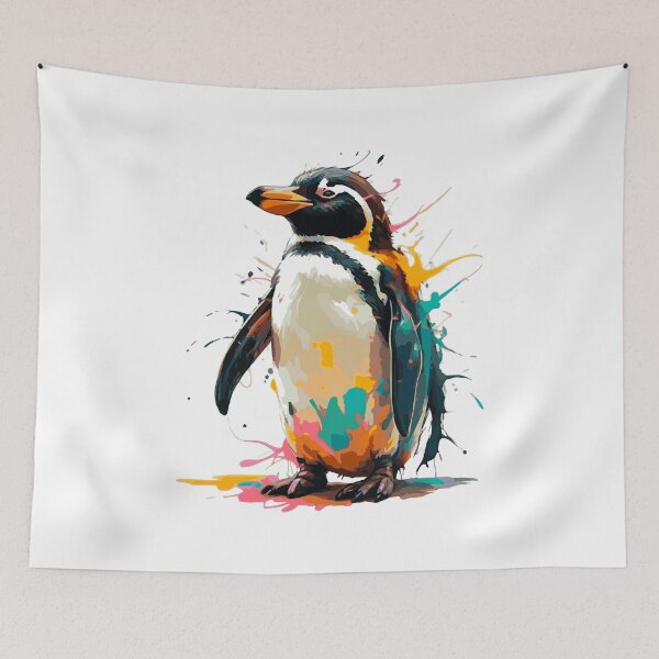 Item preview, Paint splash penguin colourful antarctic colours designed and sold by w1ckerman.