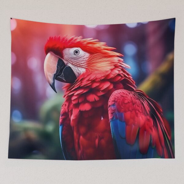Item preview, Beautiful exotic and tropical red and blue colors parrot or macaw in the summer designed and sold by NBSStore.