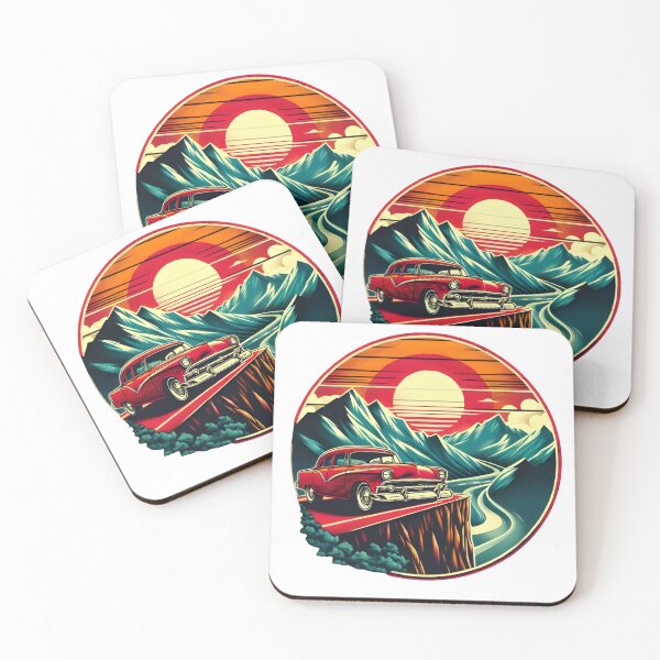 Item preview, Car parked on a mountain cliff with a stunning sunrise. designed and sold by M9Store.