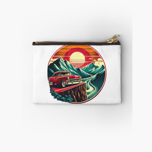 Item preview, Car parked on a mountain cliff with a stunning sunrise. designed and sold by M9Store.