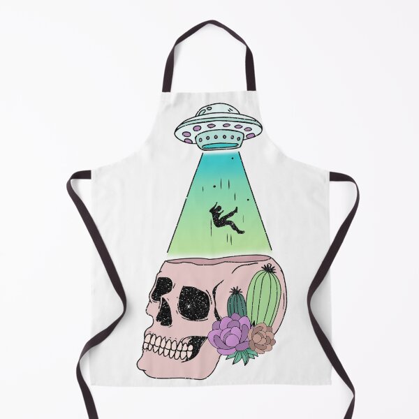 Item preview, UFO Beam Down On Skull With Flowers Alien Tee designed and sold by Nicole Creates.