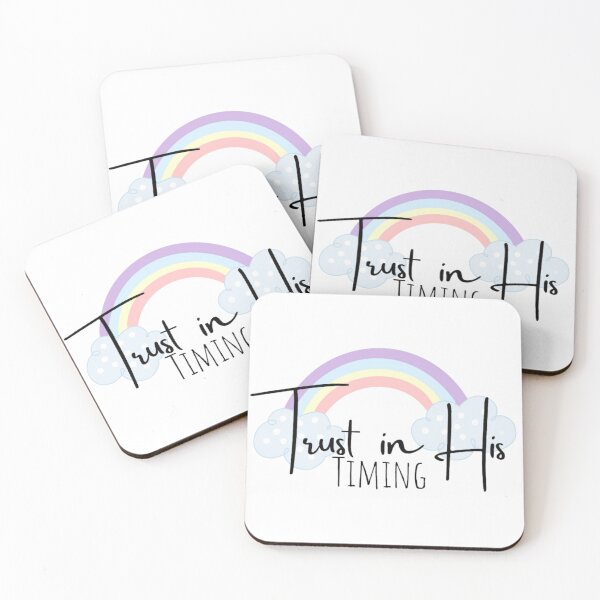 Item preview, Trust in his timing with colourful rainbow and clouds aesthetic images  designed and sold by Crazy-art-land.
