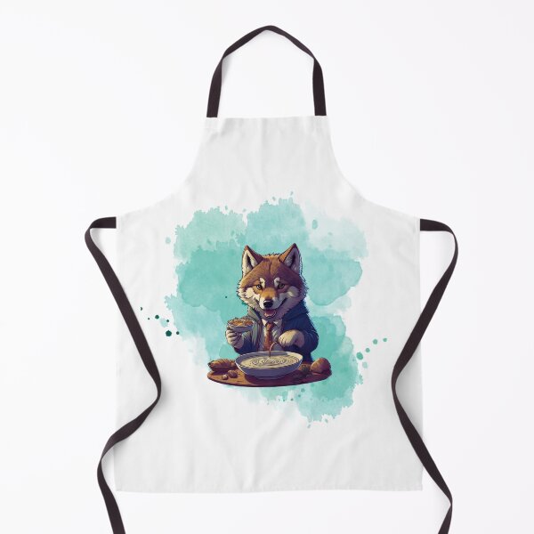 Item preview, "Soup-Loving Wolf Cub: Wholesome Comfort for Your Day! designed and sold by Lahate.
