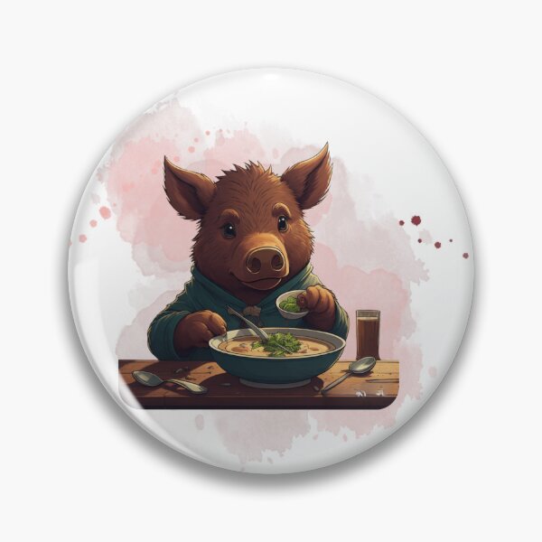 Item preview, "Soup-Loving Boar: Savory Comfort for Your Day! designed and sold by Lahate.