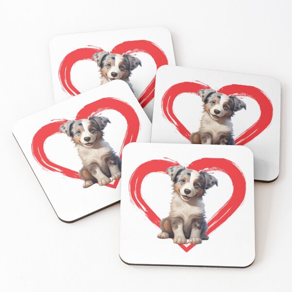 Item preview, Australian Shepherd Cartoon in Love Heart designed and sold by For Dog Sake!®.