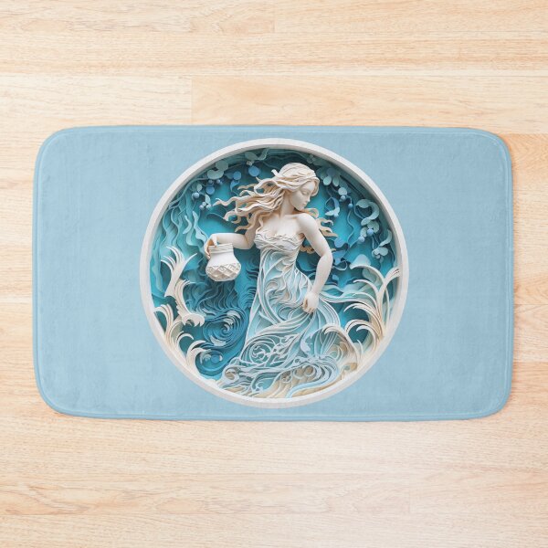 Item preview, Aquarius Water Bearer - Blue and Beige - Quilled Paper Artwork designed and sold by Food Lover Art.