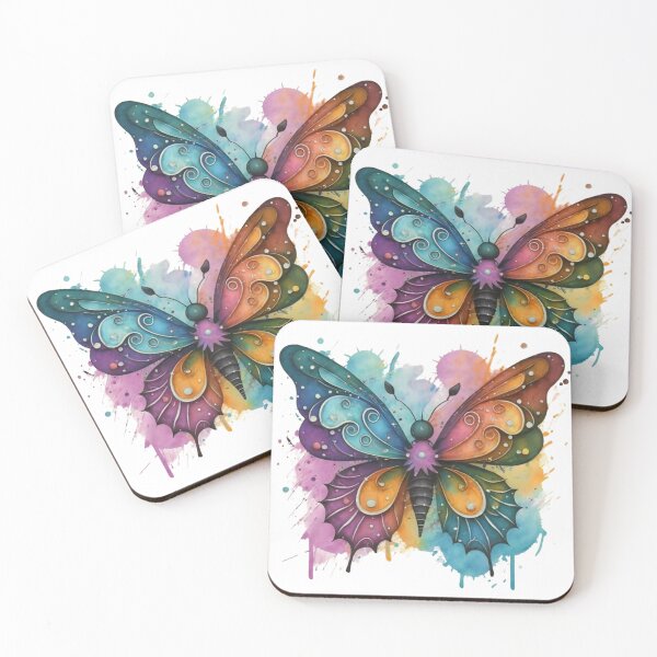 Item preview, Butterfly on colorful watercolour background designed and sold by AllPrintForYou.