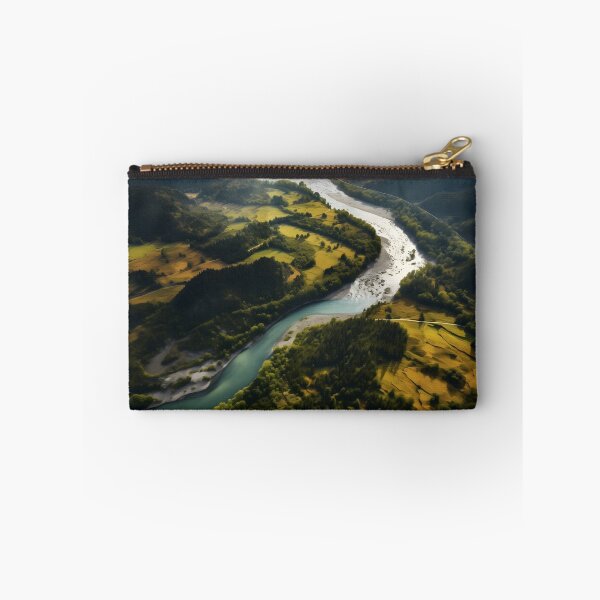 Item preview, Aerial view photography of a flowing river in forest scenery, riverside designed and sold by NBSStore.