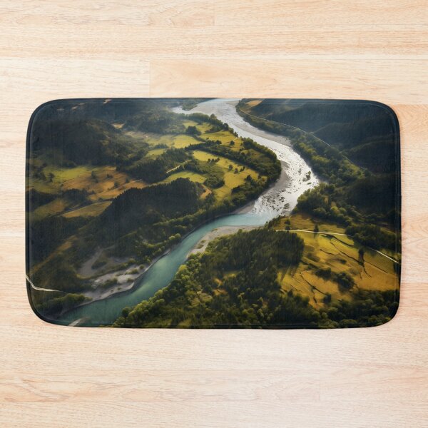 Item preview, Aerial view photography of a flowing river in forest scenery, riverside designed and sold by NBSStore.