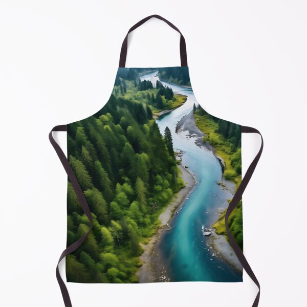 Item preview, Aerial view photography of a flowing river in forest scenery, riverside designed and sold by NBSStore.