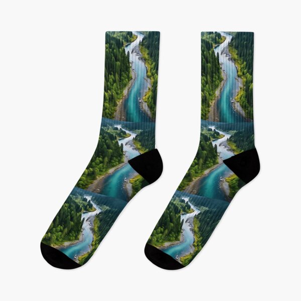 Item preview, Aerial view photography of a flowing river in forest scenery, riverside designed and sold by NBSStore.