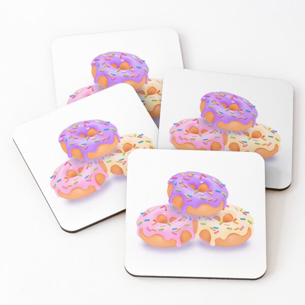Item preview, 3D illustrated Donuts with pastel frosting Cute donuts rainbow sprinkles designed and sold by needsai.