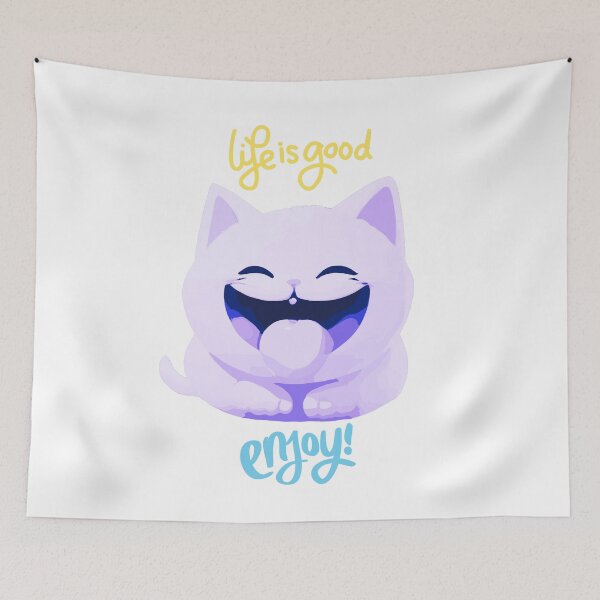 Item preview, Life is good enjoy blue cat designed and sold by MacLis.