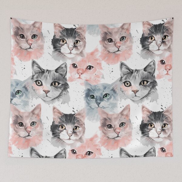Item preview, Watercolor Cat Pattern designed and sold by GiveMeMood.