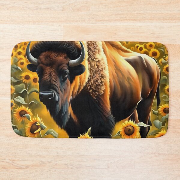 Item preview, American Bison On A Kansas Range Of Sunflowers designed and sold by taiche.