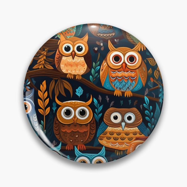 Item preview, Colorful Owls Pattern Art Print designed and sold by GiveMeMood.