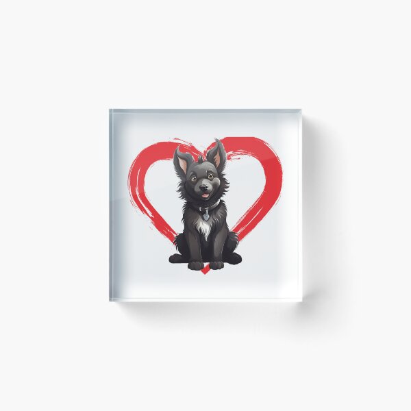 Item preview, Belgian Tervuren Cartoon in Love Heart designed and sold by For Dog Sake!®.