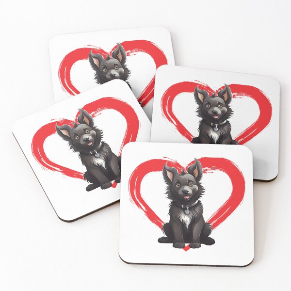 Item preview, Belgian Tervuren Cartoon in Love Heart designed and sold by For Dog Sake!®.