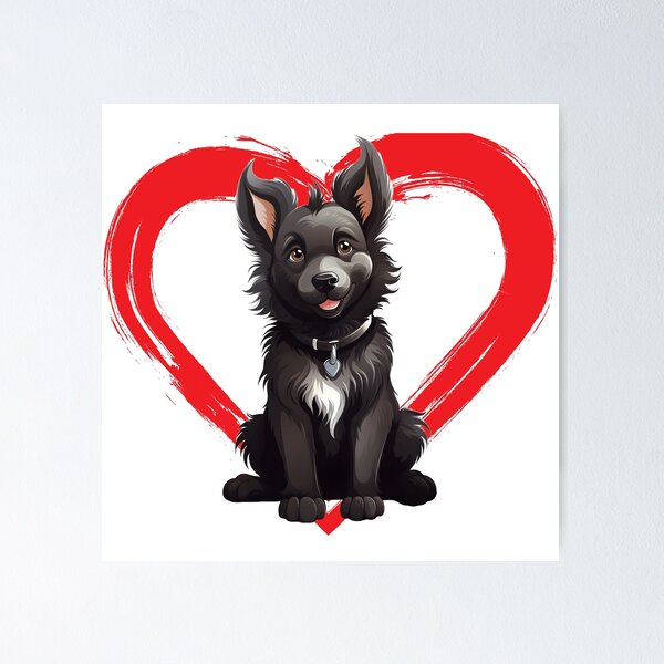 Item preview, Belgian Tervuren Cartoon in Love Heart designed and sold by For Dog Sake!®.