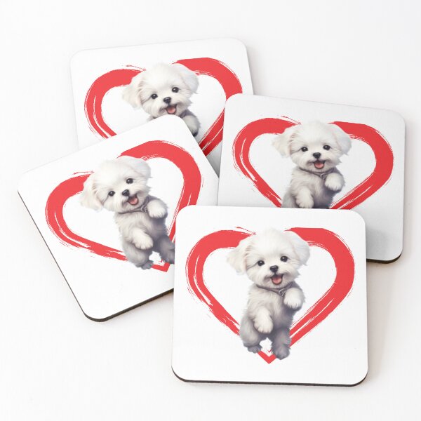 Item preview, Bichon Frise Cartoon in Love Heart designed and sold by For Dog Sake!®.