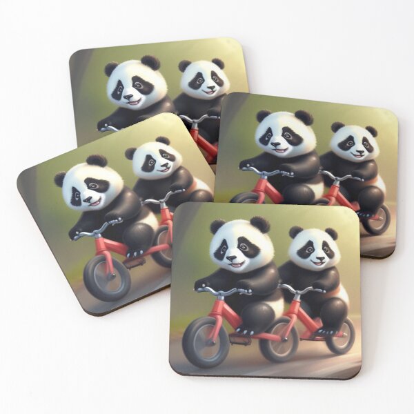 Aperçu de l'œuvre Ours panda faisant du vélo créée et vendue par NaturaFotos.