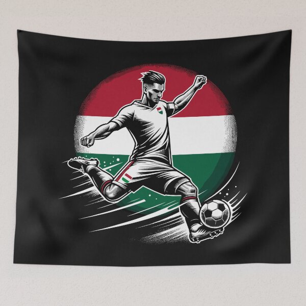 Item preview, Dynamic Hungary Soccer Star in Action - Vector Design designed and sold by SerhiiArt.