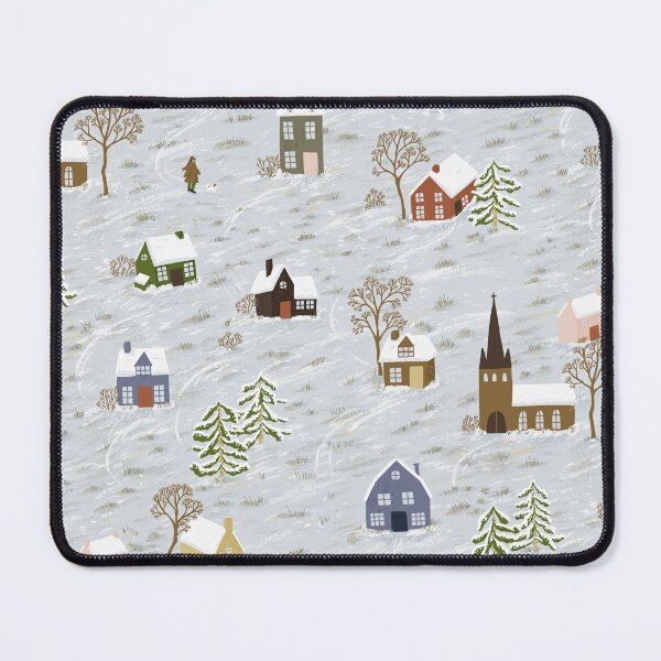 Item preview, Dog walking in the wintery village designed and sold by Ema Tudose.