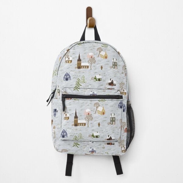 Item preview, Dog walking in the wintery village designed and sold by Ema Tudose.