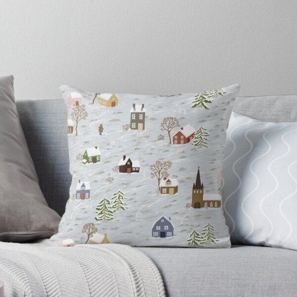 Item preview, Dog walking in the wintery village designed and sold by Ema Tudose.