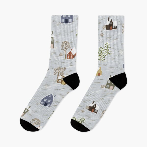 Item preview, Dog walking in the wintery village designed and sold by Ema Tudose.