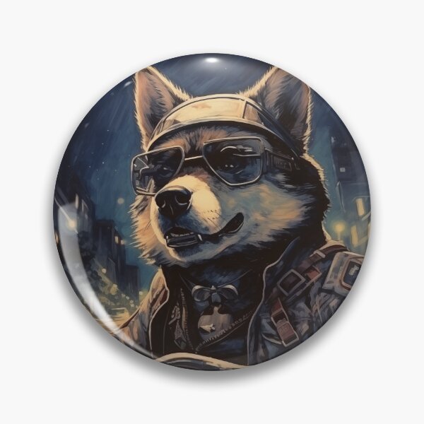 Item preview, Dog husky motorcycles night designed and sold by WojtiWu.