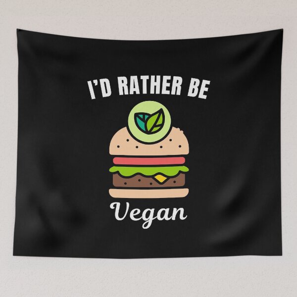 Item preview, I'd rather be vegan, funny vegan family or lady vibe saying or quote designed and sold by NBSStore.