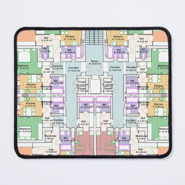 Item preview, Architectural project of a multistory building floor plan designed and sold by Familyshmot.