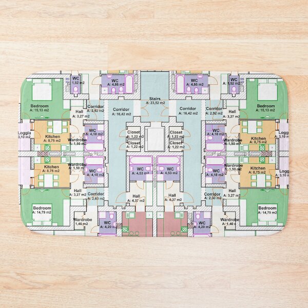 Item preview, Architectural project of a multistory building floor plan designed and sold by Familyshmot.