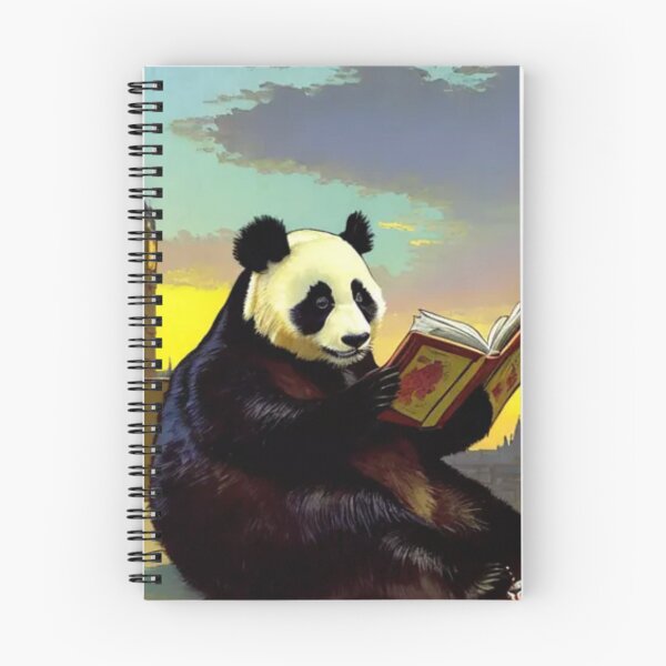 Item preview, Panda bear reading a book in the city designed and sold by NaturaFotos.