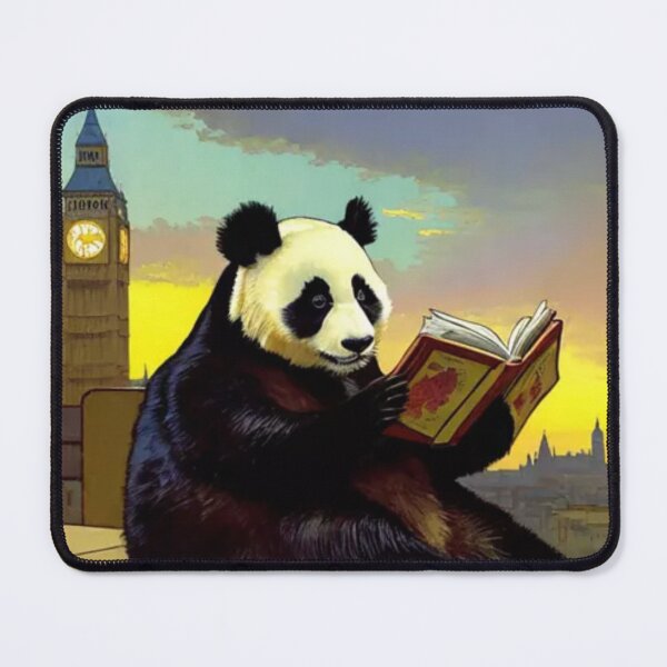 Item preview, Panda bear reading a book in the city designed and sold by NaturaFotos.