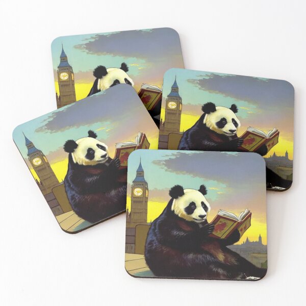 Item preview, Panda bear reading a book in the city designed and sold by NaturaFotos.