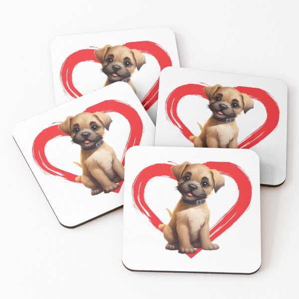 Item preview, Border Terrier Cartoon in Love Heart designed and sold by For Dog Sake!®.
