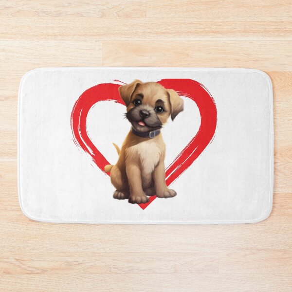 Item preview, Border Terrier Cartoon in Love Heart designed and sold by For Dog Sake!®.