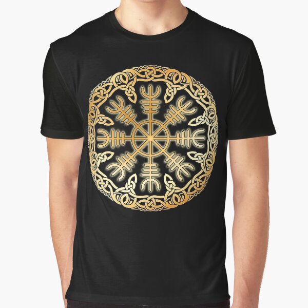 Ægishjálmr Circular Knotwork Graphic T-Shirt