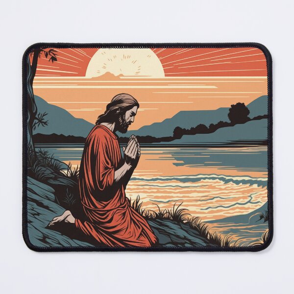 Item preview, Jesus prays by the river designed and sold by Mauswohn.