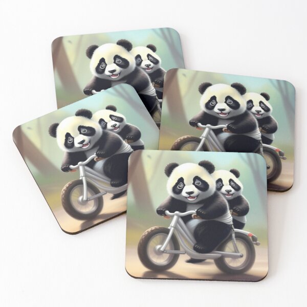 Aperçu de l'œuvre Ours panda faisant du vélo créée et vendue par NaturaFotos.
