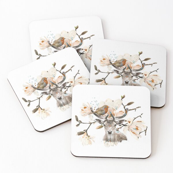 Item preview, Deer, Magnolia, and Bird Fusion Drawing designed and sold by atelierhol.