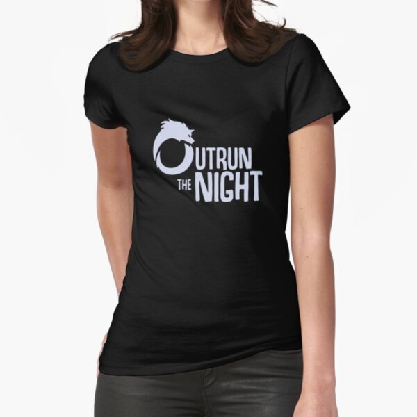 Outrun the Night Logo Apparell Fitted T-Shirt
