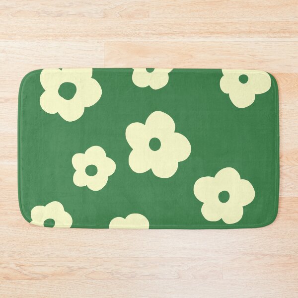 Item preview, patrón de flores en color beige y fondo verde designed and sold by ArtKar.