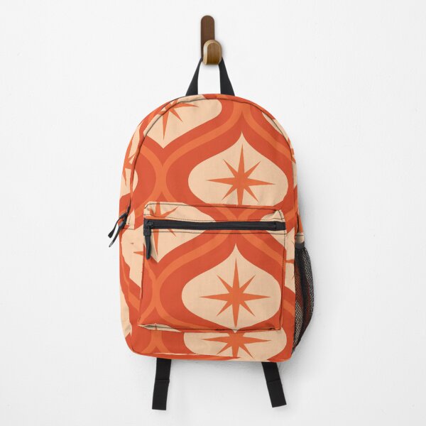 Item preview, Mid Century Orange Retro Starbursts on Ogee Pattern designed and sold by Yasminepatterns .