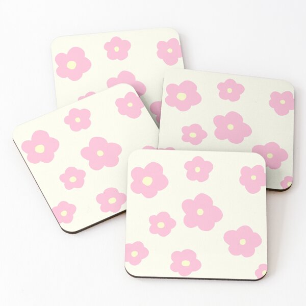 Item preview, patrón de flores color rosa en fondo beige designed and sold by ArtKar.