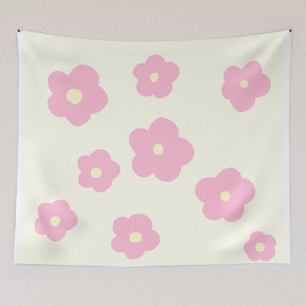 Item preview, patrón de flores color rosa en fondo beige designed and sold by ArtKar.