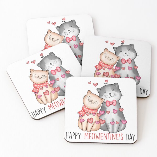 Item preview, Cuddling Kitty Cat Valentine's Day Meowentine's Day Red designed and sold by Nicole Creates.