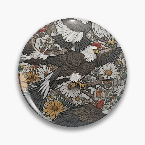 Item preview, Feathers and Blooms: Eagles and Flowers designed and sold by Digistorma.